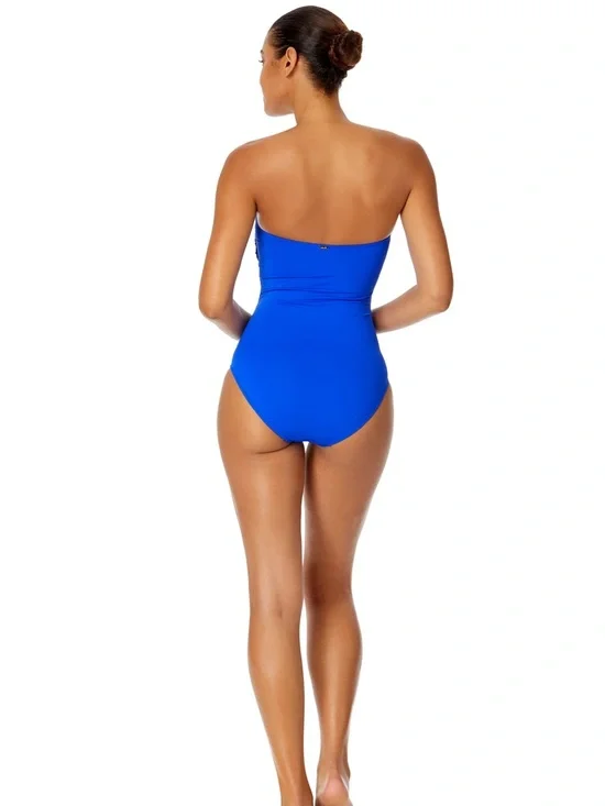 Anne Cole Royal Twist Front Strapless One Piece Swimsuit - Picture 2 of 6